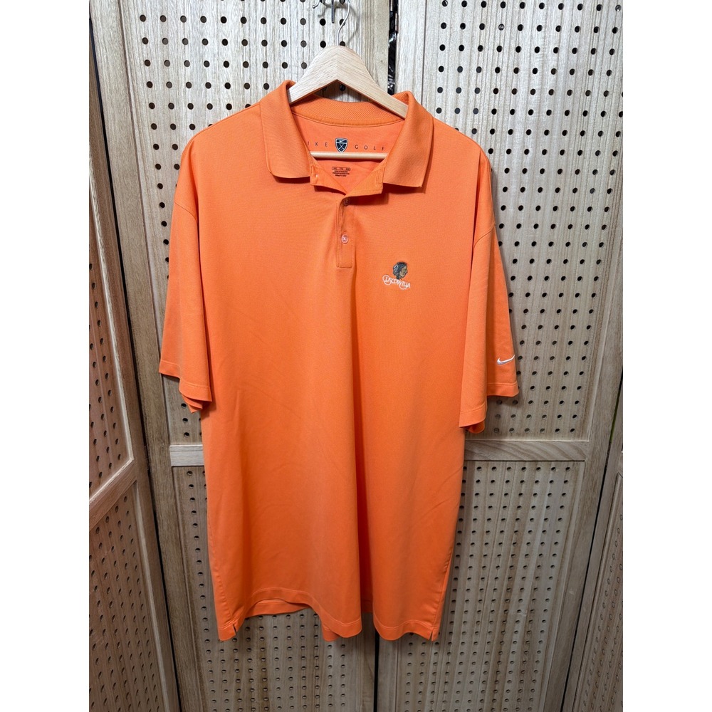 Nike Golf Fit Dry Mens XXL Orange Cuscowilla Embroidered Polo Shirt Short Sleeve